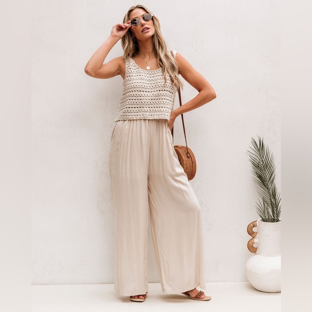 Cream crochet jumpsuit - Magnolia Boutique 
Worn once